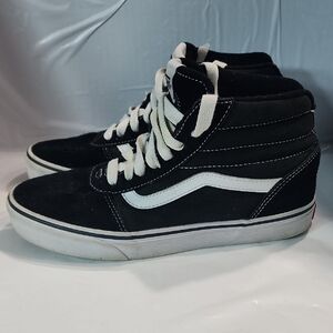 Vans Sk8 Hi Black White Suede High Top Skate Shoes Sneakers Sz 7